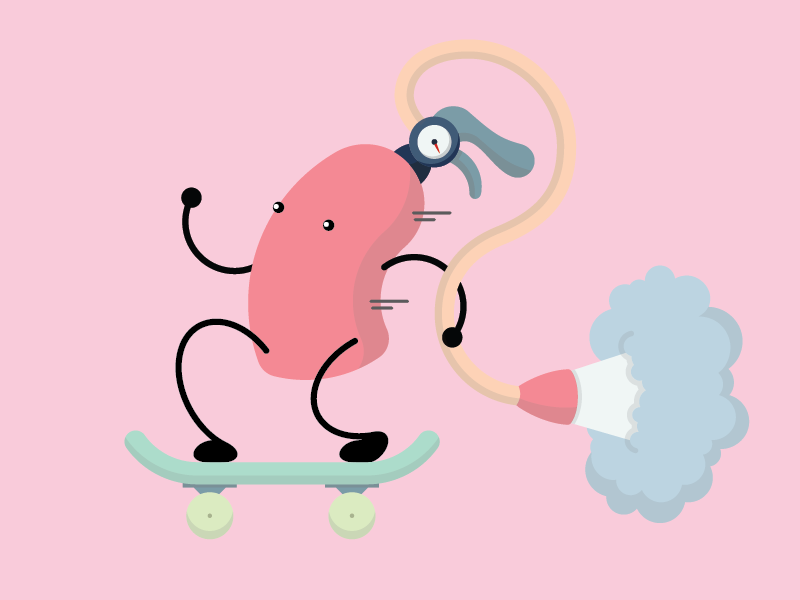 Skateboarding Extinguisher minimal character illustration fire extinguisher skateboard