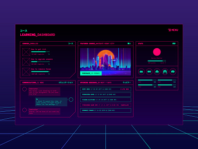 Cyberpunk LMS - e-learning UI from the year 2077 app concept cyberpunk cyberpunk2077 e learning education elearning learning management system lms online course ui