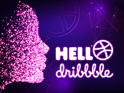 Hello Dribbble! abstract awesome colors debut dribbble first hello invite shot
