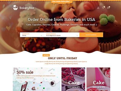 Bakery Website Design bakery cake cake shop daily ui ecommerce landing page mobile photoshop shop ui ux web design