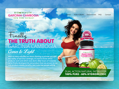 Garcinia Cambogia Landing Page daily ui design female garcinia health interface landing page photoshop product supplement ui ux web design