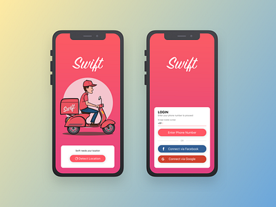 Food delivery App Login Design