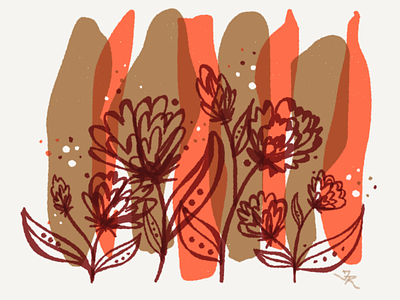 Autumn Florals floral art handdrawn illustration
