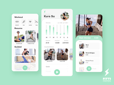 Daily UI 006 | User Profile branding daily ui challenge fit app fitness app uidesign user profile workouts