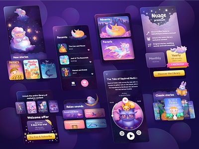 Bedtime story app design