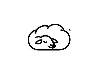 Sheep sleeping blackwithe brand bw design icon illustration logo pillow sheep sleep sleeping vector