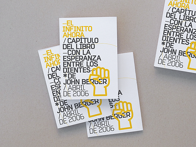 El Infinito ahora - John Berger brand design event plain type typography yellow