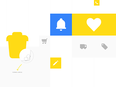 Icon system - Mercado Libre App app blue clean e commerce icons menu mercado libre product ui vector yellow