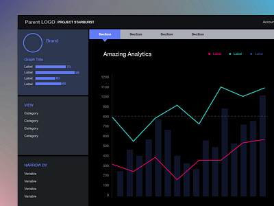 Project "Starburst" analytics chart data graph interface stats ux visual visualization