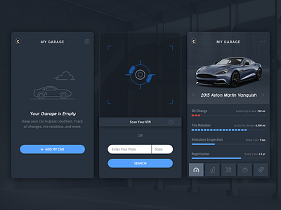 Hackathon - Add Car add camera car data empty state hackathon mobile scan ux visual design