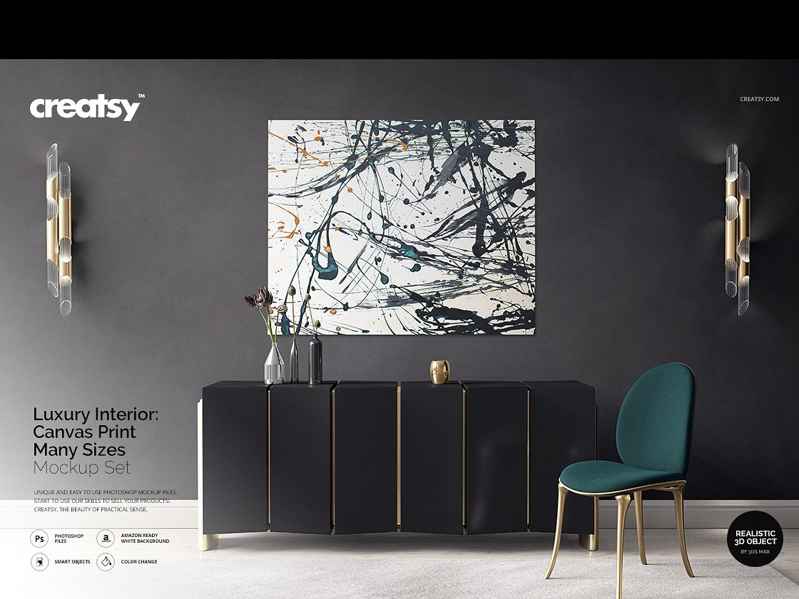 Download Luxury Interior Canvas Print Mockup By Interior Design On Dribbble PSD Mockup Templates