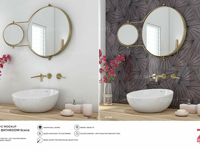 Download Wall Mockup Bathroom Scene By Interior Design On Dribbble