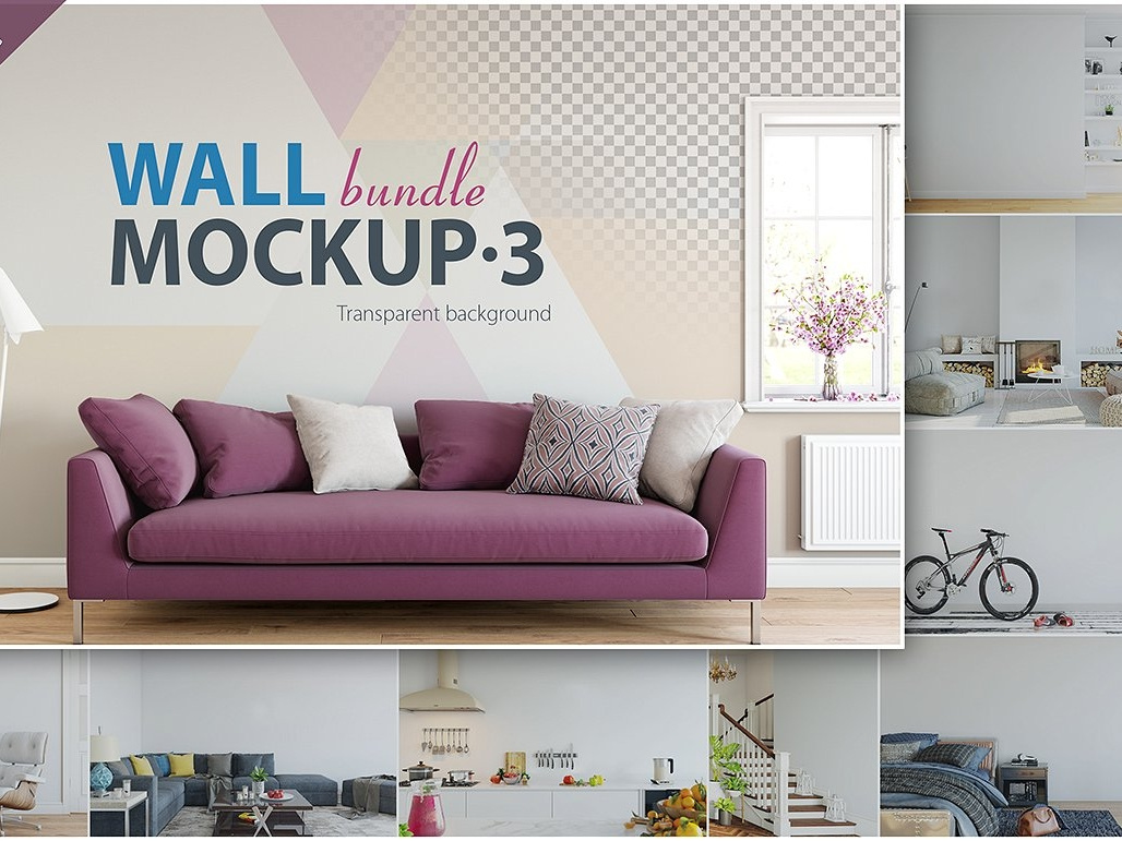 Download Wall Mockup Bundle Vol 3 By Interior Design On Dribbble Yellowimages Mockups
