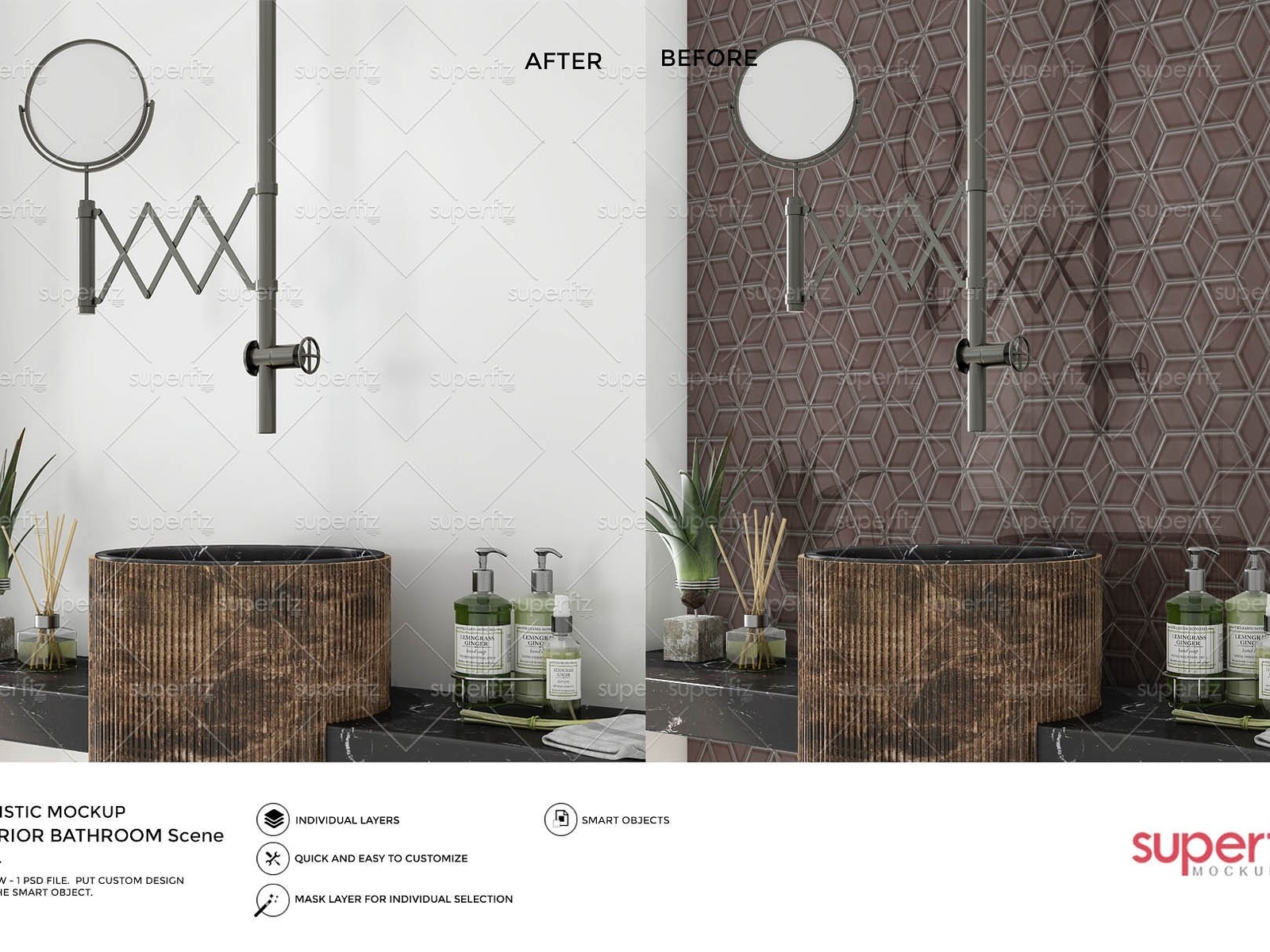 Download 1 Bathroom Mockup Blank Wall Sm72 by Interior Design on Dribbble