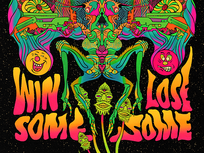 Win Some Lose Some Poster crop applepencil design halftone illustration ipad procreate psychedelic symmetry truegrittexturesupply