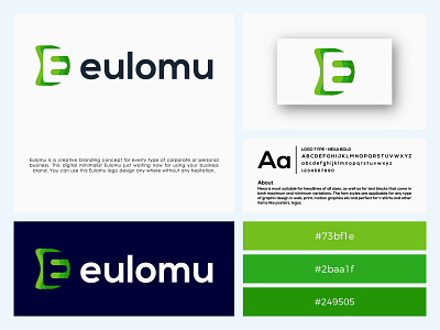 Eulomu Digital Letter E Branding Logo Design abstract branding business communication company corporate design font graphic identity letter e logo logotype marketing minimal modern symbol template typography vector