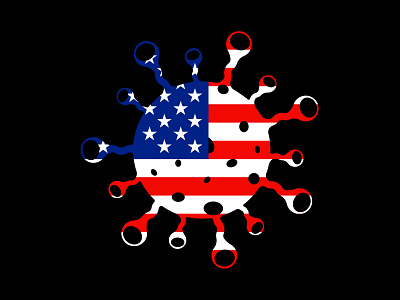 Coronavirus (COVID-19) American Flag Awareness Illustration.