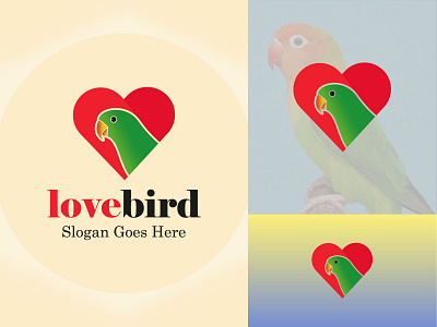 Colorful Lovebird Branding Logo Design animal background bird brand branding business company creative graphic heart icon illustration logo love lovebird management marketing minimalist simple vector