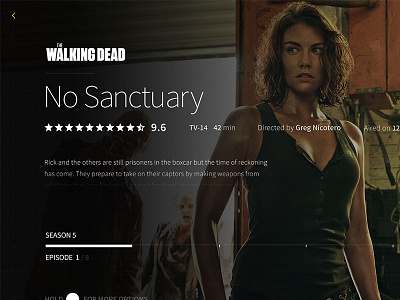 Episode Detail concept futuristic imdb media center minimal modern plex tv tv show ui ux walking dead