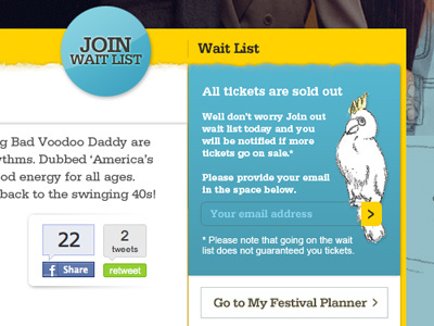 Wait List Status Panel art design event festival panel status sydney ui ux watercolor watercolour web design