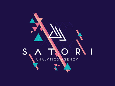 Satori | Logo design analytics data lines logo prism rays reflection triangle