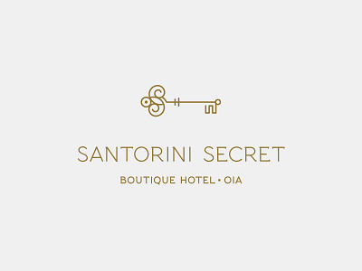 Santorini Secret Logo boutique gold hotel initial island key luxury premium s secret