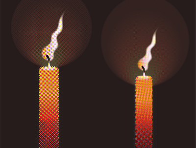 lit candles design vector