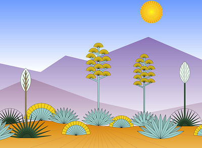 Desert agave desert desert illustration geometric yucca