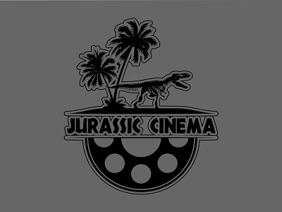 Jurassic Cinema design logo vector