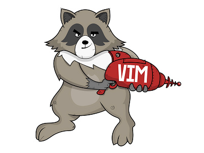 Raccoon and VIM illustration raccoon vim
