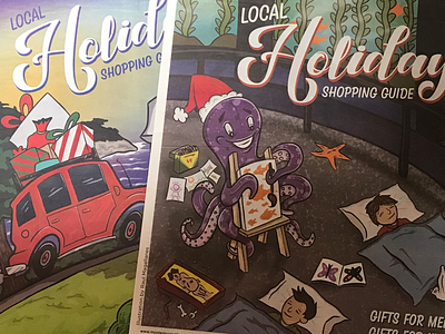 Holiday gift guide. illustration ipad ipencil newsprint