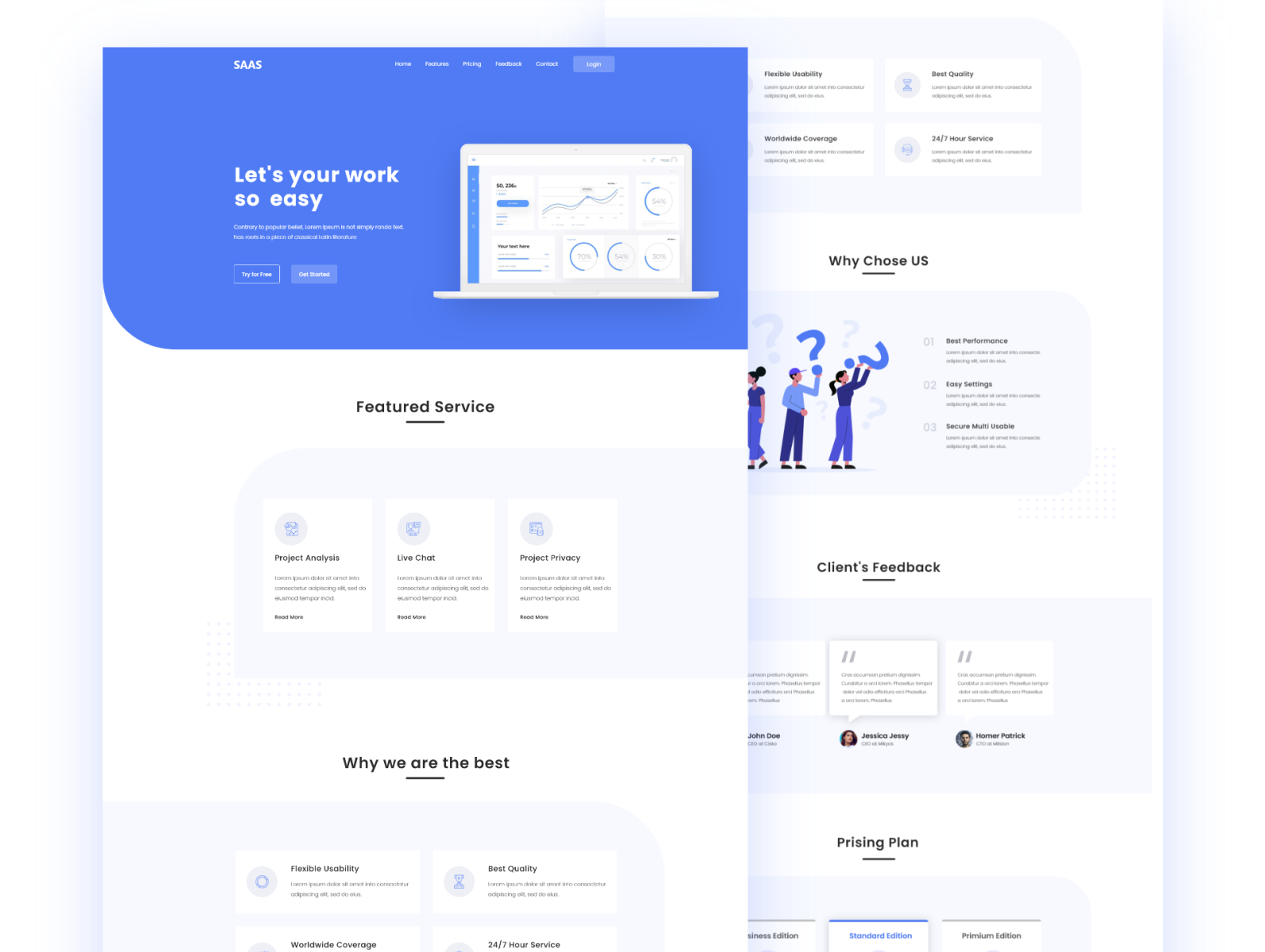 Saas Landing Page by Mehrin Khan on Dribbble