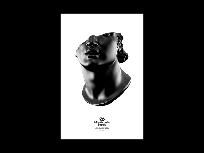 Poster design 3d blackandwhite bust design graphic design grey illustration logo octane poster print statue typography