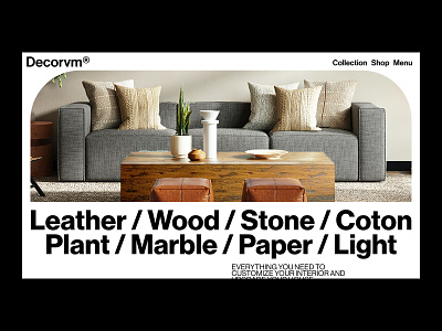 Decorvm® — Website Layout bold clean decoration design ecommerce home homepage interior landing page layout modern shop ui ux webdesign website