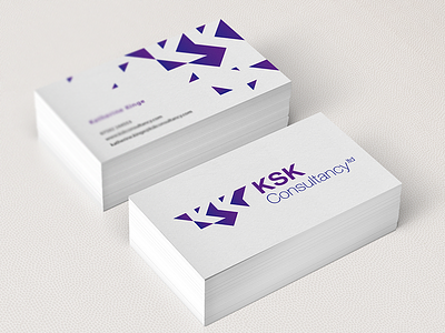 KSK Consultancy Branding branding business cards logo marketing mockup negative space purple