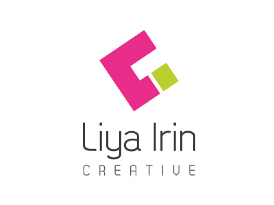 Liyairin Creative - Own Branding abstract branding clever logo creative font green logo minimalistic modern negative space pink