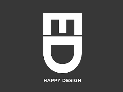 Happy Design brand identity branding happy happy face logo negative space smile symbol typography