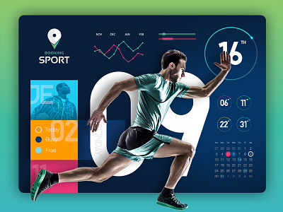 Sport Theme Dashboard active app calendar dashboard graph ios profile sport ui user ux web