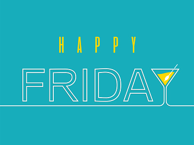 Happy Friday banner branding cocktail friday happy logo logo design martini party weekend