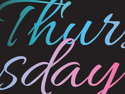 Thursday Dribble colour font gradient illustration logo minimalistic modern monogram shadows simple symbol type