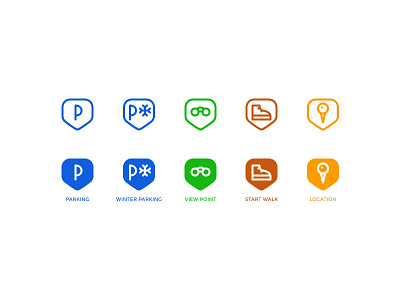 Points of interest map icons icons location map outdoor parking poi view point walk