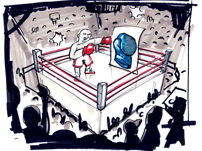 Boxer vs. Drawing illustration sketch