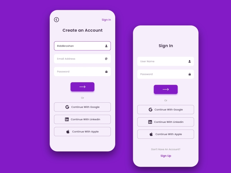 Sign Up Page by Yusufaslam on Dribbble