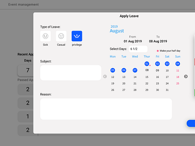 leave management Apply Leave