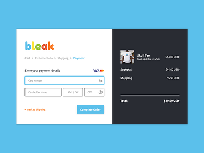 Daily UI #002 - Credit Card Checkout