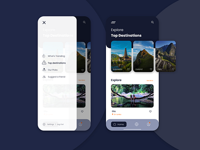 Travel Guide App | Daily UI daily ui explore flat guide minimal nepal travel uidesign unicolor user experience user interface ux design