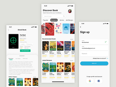 Mobile app book app book mobile design mobile ui ui ux