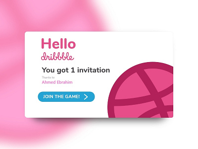 Hello Dribbble branding design dribbble ball dribbble invite graphic design notification uidesign webdesign