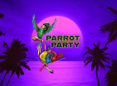 parrot party digital art digital illustration digitalart graphic design illustration package design
