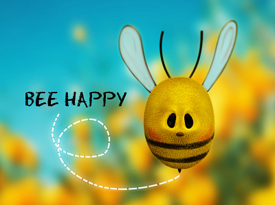 Bee Happy 3d art digital illustration